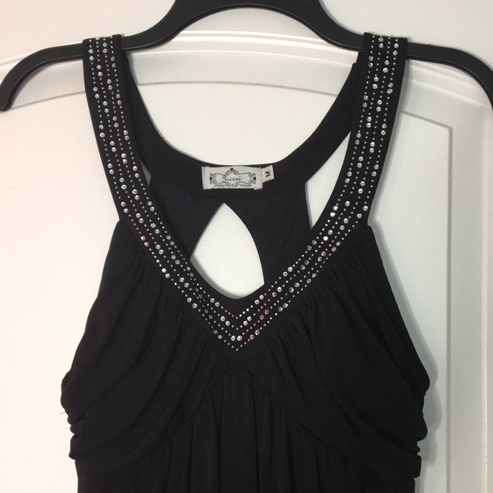 Trixxi Rhinestone Black Dress - Picture 2 of 4